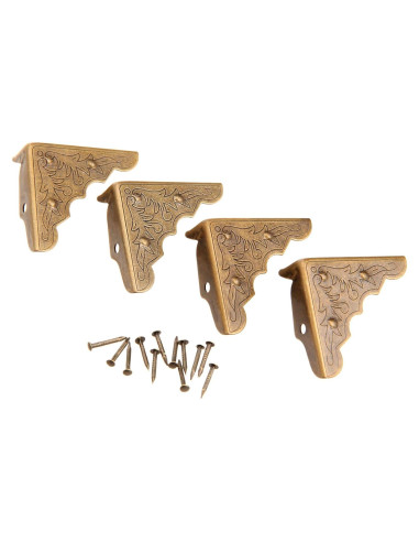 16 Piezas Protectores de Esquinas de Latón Antiguo dophee 32mm
