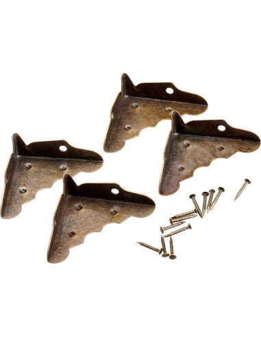 16 Piezas Protectores de Esquinas de Latón Antiguo dophee 32mm