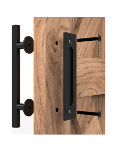 Manijas de Puerta de Granero TOIMIOTOIM 24.13 cm Negras 2