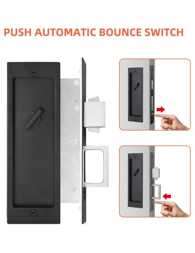 Cerradura de Puerta Deslizante Tyothimm Sin Llave Negro