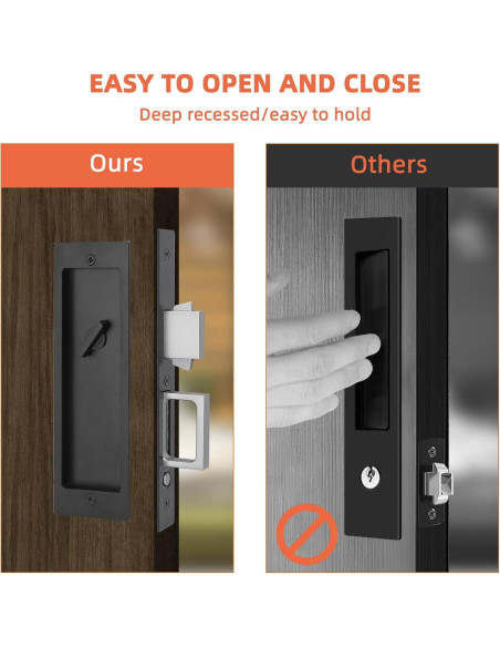 Cerradura de Puerta Deslizante Tyothimm Sin Llave Negro