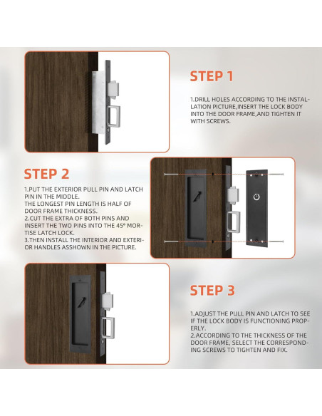 Cerradura de Puerta Deslizante Tyothimm Sin Llave Negro