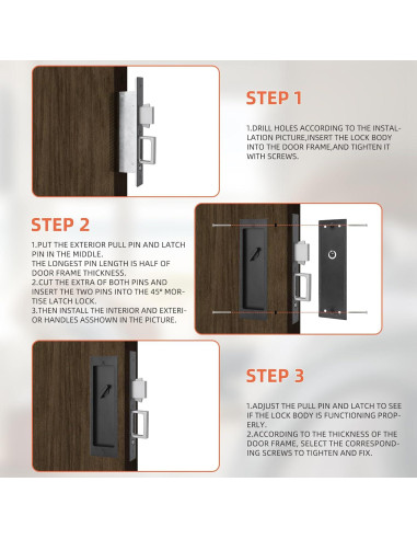 Cerradura de Puerta Deslizante Tyothimm Sin Llave Negro