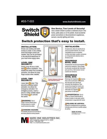 Protectores de Interruptores Transparentes Switch Shield - 6 Unidades