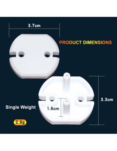 Cubiertas de Enchufe a Prueba de Niños Heyiarbeit 30 Pcs Blanco