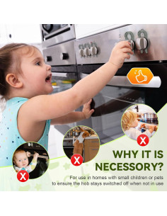 Bloqueos de Perillas de Estufa a Prueba de Bebés - 5 Unidades Gris 2