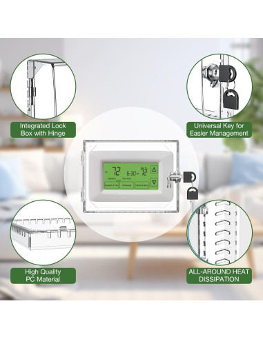 Caja de Cerradura para Termostato AUURIO 2 PCS con Llave
