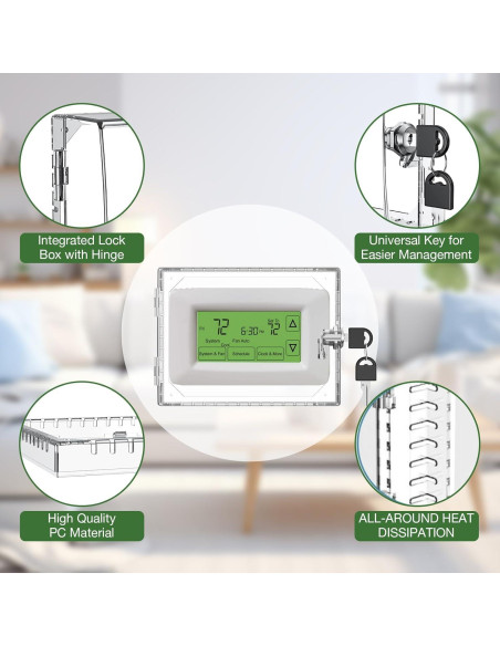 Caja de Cerradura para Termostato AUURIO 2 PCS con Llave