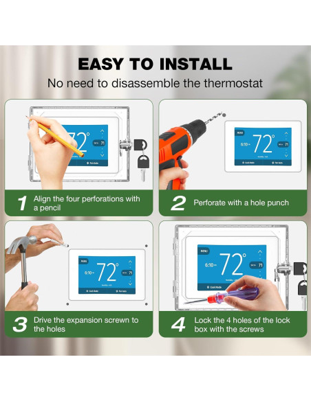 Caja de Cerradura para Termostato AUURIO 2 PCS con Llave