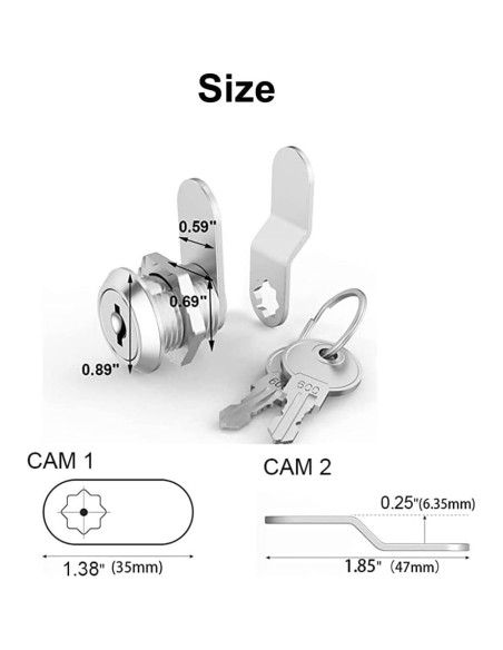 Cerradura de Leva Helonge con Llaves 1.90 cm Plata