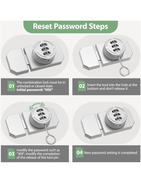 Cerradura de Combinación YogePote para Gabinete Adhesiva 3 Dígitos