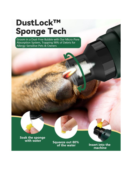 Amoladora de Uñas Eléctrica Weini Verde 5 Velocidades para Perros