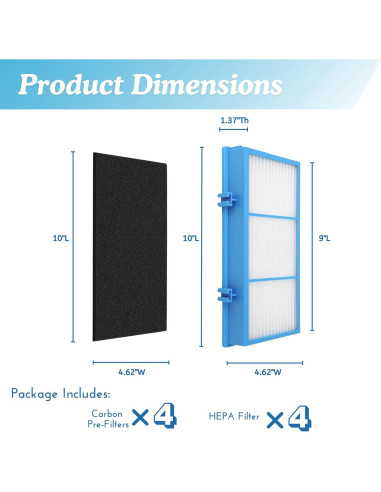 Filtro Nispira AER1 para Purificador de Aire Holmes HAPF30AT 4 HEPA 4 Carbono