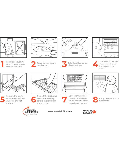 Cubierta de Ventilación de Aire Acondicionado Filtros de Aire de Viaje