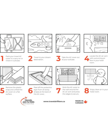 Cubierta de Ventilación de Aire Acondicionado Filtros de Aire de Viaje