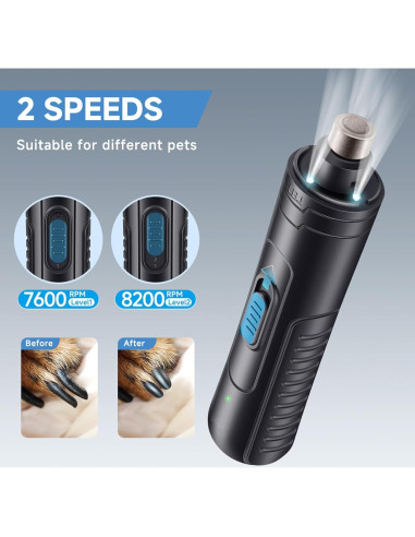 Cortador de Uñas Eléctrico para Perros y Gatos PARAMISS 2 Velocidades