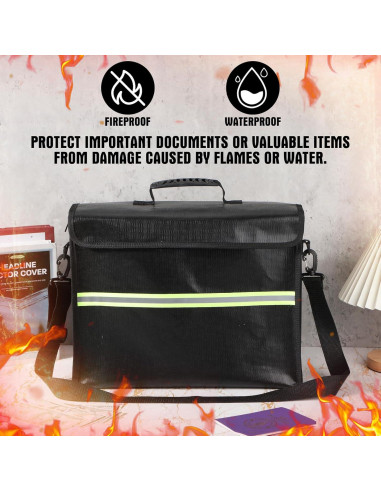 Paquete de 2 Bolsas de Documentos a Prueba de Fuego Fullhawl 42x31.5cm
