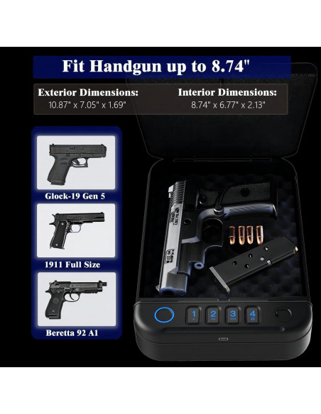 Caja de Seguridad Biométrica Fitsafe GS20 para Pistolas