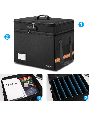 Caja de Documentos a Prueba de Fuego ELOBOON 39.37x30.99x33.02cm