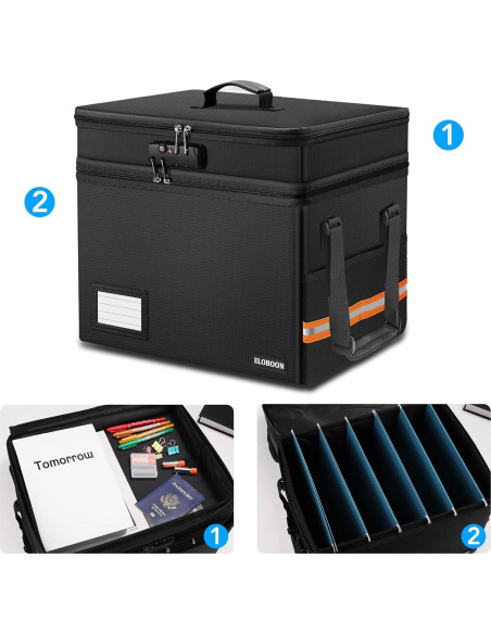 Caja de Documentos a Prueba de Fuego ELOBOON 39.37x30.99x33.02cm