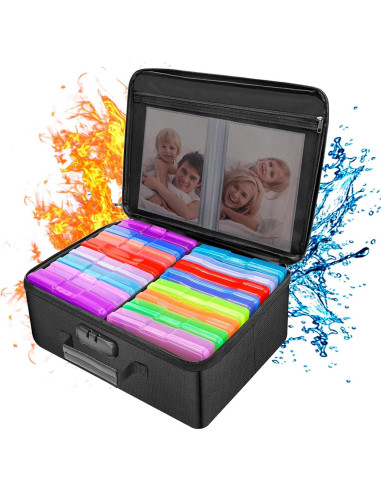 Caja de Almacenamiento de Fotos a Prueba de Fuego ENGPOW 36.4x27x15cm