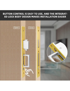 Cerradura de Privacidad Senharvest para Puerta Corredera Oro 2