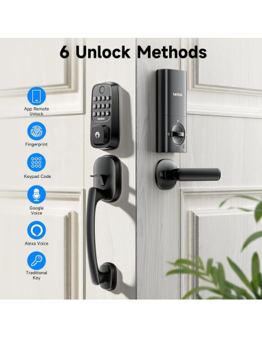 Cerradura Inteligente Lockzo WL01 con Manija y WiFi - Negro