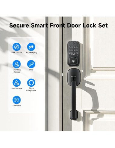 Cerradura Inteligente Lockzo WL01 con Manija y WiFi - Negro