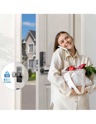 Cerradura Inteligente Lockzo WL01 con Manija y WiFi - Negro