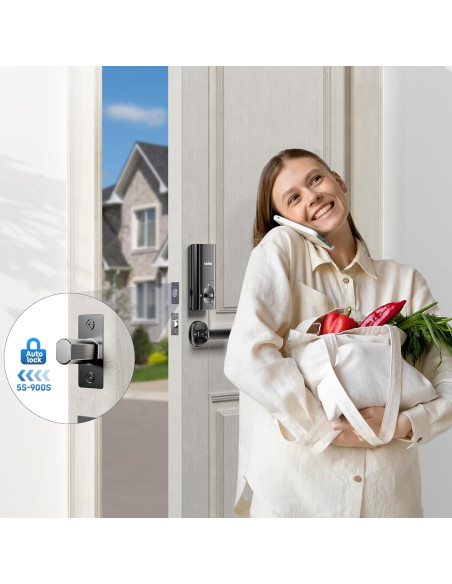 Cerradura Inteligente Lockzo WL01 con Manija y WiFi - Negro