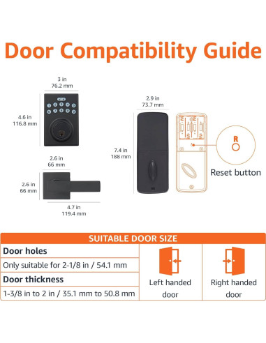 Cerradura Electrónica Amazon Basics con Teclado - Negro Mate
