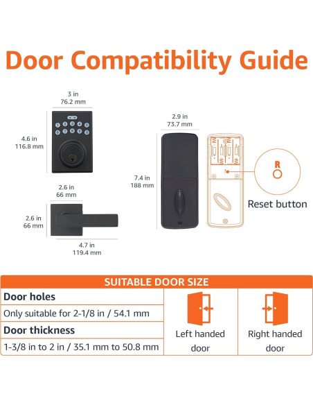 Cerradura Electrónica Amazon Basics con Teclado - Negro Mate
