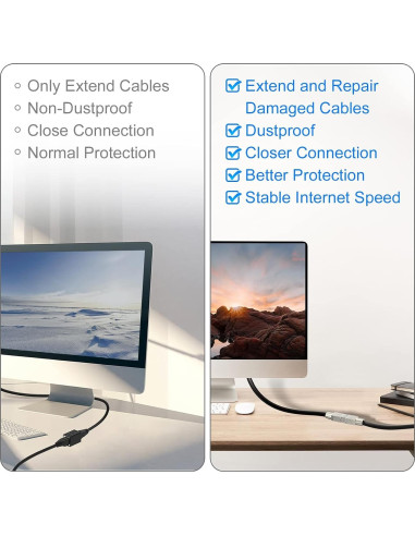 Acoplador RJ45 VCELINK sin herramientas Cat7 2 paquetes