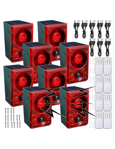 Qualirey Alarma de Movimiento Solar 2 Pcs con Control Remoto