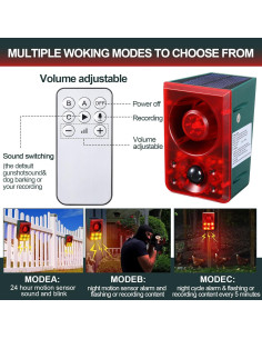 Qualirey Alarma de Movimiento Solar 2 Pcs con Control Remoto 2