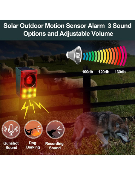 Qualirey Alarma de Movimiento Solar 2 Pcs con Control Remoto