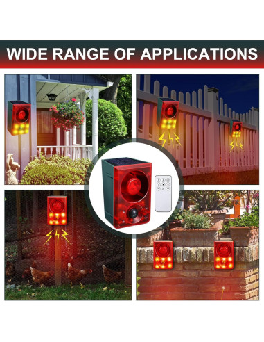 Qualirey Alarma de Movimiento Solar 2 Pcs con Control Remoto