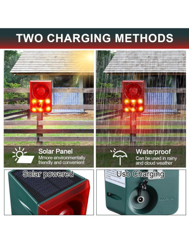 Qualirey Alarma de Movimiento Solar 2 Pcs con Control Remoto