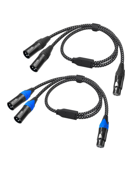 Cable divisor Y XLR hembra a 2 machos DETAME 0.61 m