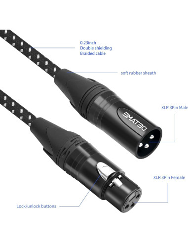 Cable divisor Y XLR hembra a 2 machos DETAME 0.61 m