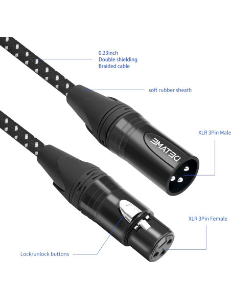 Cable divisor Y XLR hembra a 2 machos DETAME 0.61 m