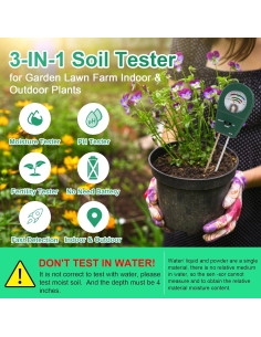Medidor de Suelo Adoric 3-en-1 PH Humedad Fertilidad 2