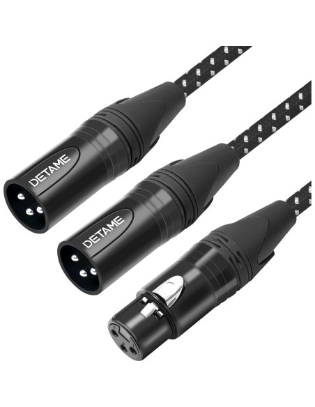 Cable divisor Y XLR hembra a 2 machos DETAME 0.61 m
