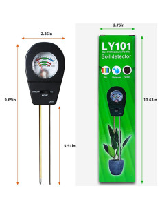 Medidor de Suelo 3-en-1 WUXIAOJIANG - pH, Humedad y Fertilidad 2