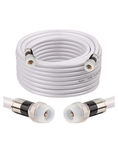 Cable Coaxial RG6 7.62M MOOKEERF Impermeable para TV e Internet