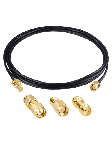 Cable Coaxial Goupchn SMA Macho a Hembra RG174 3m con Adaptadores