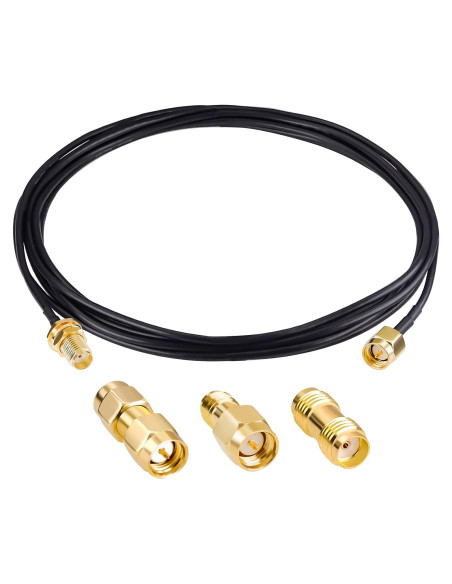 Cable Coaxial Goupchn SMA Macho a Hembra RG174 3m con Adaptadores