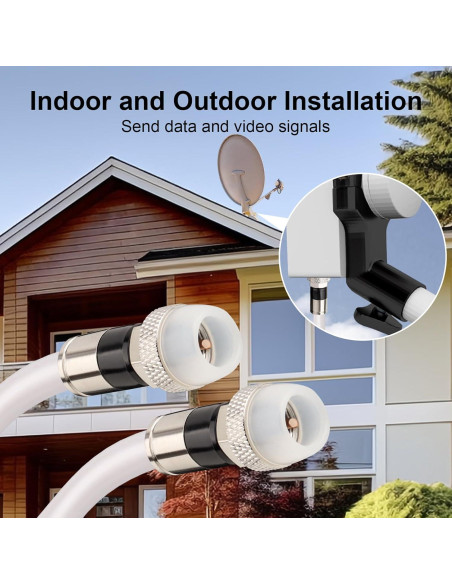 Cable Coaxial RG6 7.62M MOOKEERF Impermeable para TV e Internet