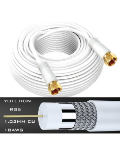 Cable Coaxial RG6 30.48 m Doble Blindado para Internet y TV 2