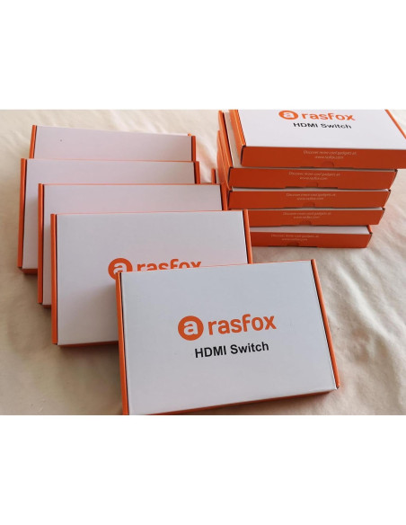 Interruptor HDMI Activo Rasfox HD501 5 Puertos 4K Control Remoto